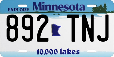 MN license plate 892TNJ