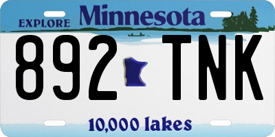 MN license plate 892TNK