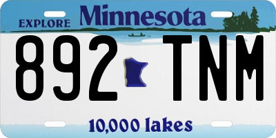 MN license plate 892TNM