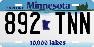 MN license plate 892TNN
