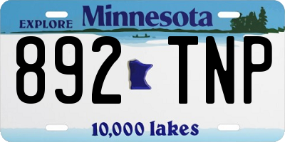 MN license plate 892TNP
