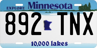 MN license plate 892TNX