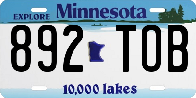 MN license plate 892TOB