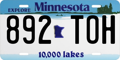 MN license plate 892TOH