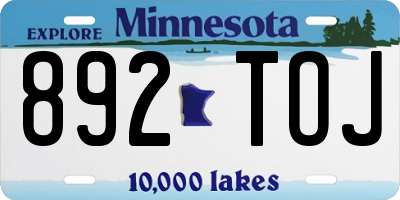 MN license plate 892TOJ