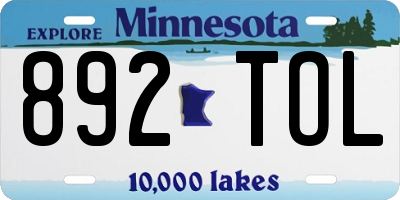 MN license plate 892TOL