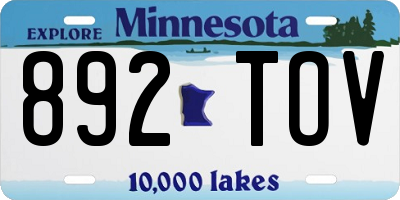 MN license plate 892TOV