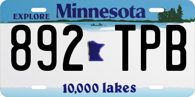 MN license plate 892TPB