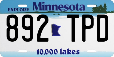MN license plate 892TPD