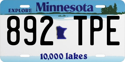 MN license plate 892TPE