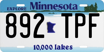 MN license plate 892TPF