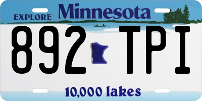 MN license plate 892TPI