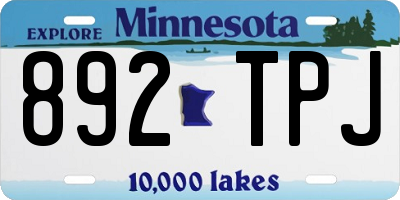 MN license plate 892TPJ