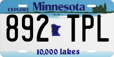 MN license plate 892TPL