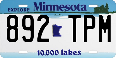 MN license plate 892TPM