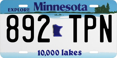 MN license plate 892TPN