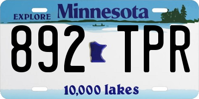 MN license plate 892TPR