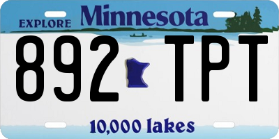 MN license plate 892TPT