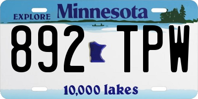 MN license plate 892TPW