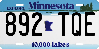 MN license plate 892TQE
