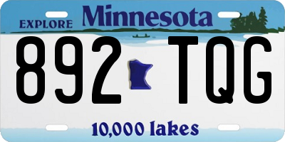 MN license plate 892TQG