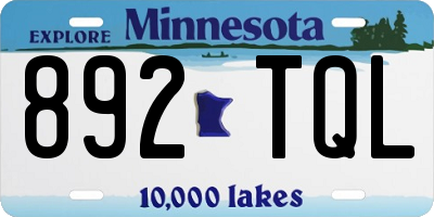 MN license plate 892TQL