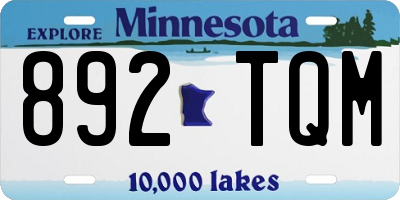 MN license plate 892TQM
