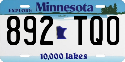 MN license plate 892TQO