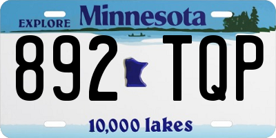 MN license plate 892TQP