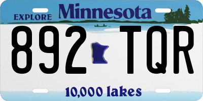 MN license plate 892TQR