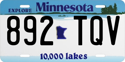 MN license plate 892TQV