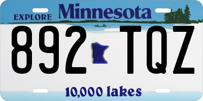 MN license plate 892TQZ