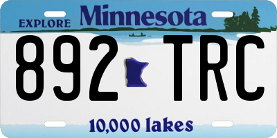 MN license plate 892TRC