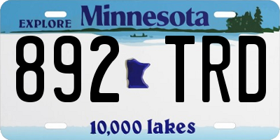 MN license plate 892TRD