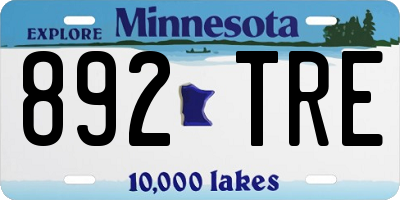 MN license plate 892TRE