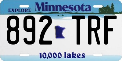 MN license plate 892TRF