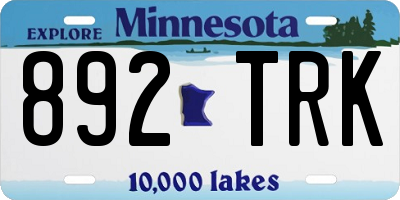 MN license plate 892TRK