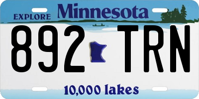 MN license plate 892TRN