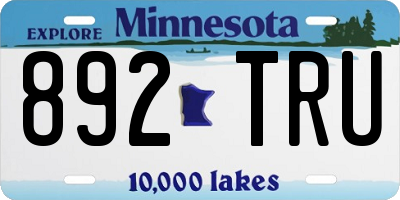 MN license plate 892TRU