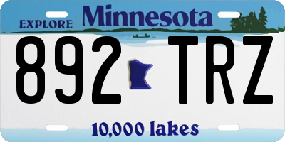 MN license plate 892TRZ