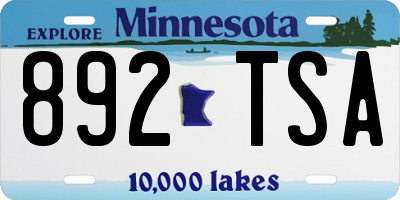 MN license plate 892TSA