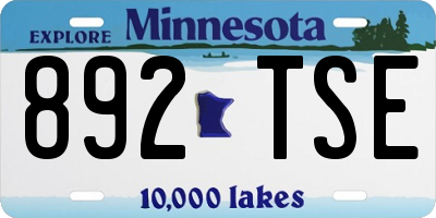 MN license plate 892TSE