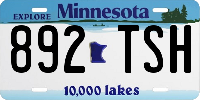 MN license plate 892TSH