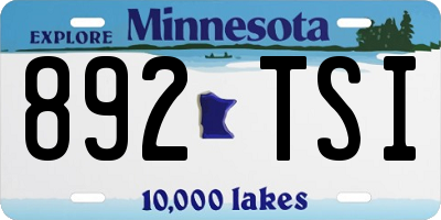 MN license plate 892TSI