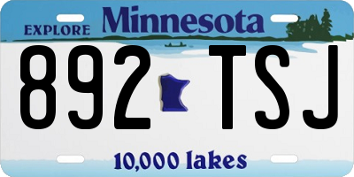 MN license plate 892TSJ