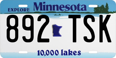 MN license plate 892TSK