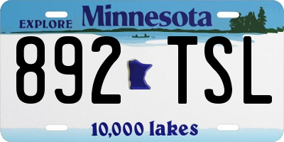 MN license plate 892TSL