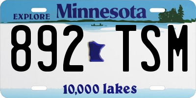MN license plate 892TSM