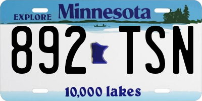 MN license plate 892TSN