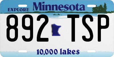 MN license plate 892TSP